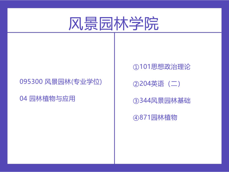 中南林业科技大学风景园林考试科目